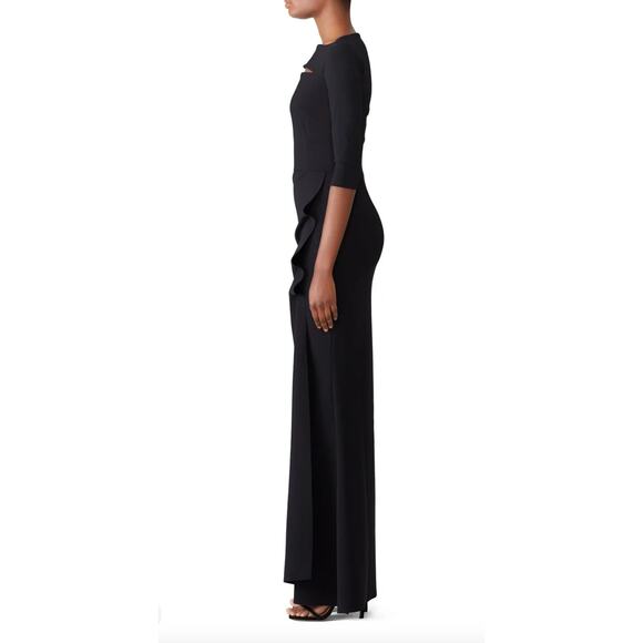 Chiara Boni La Petite Robe Black Ruched Gown Size 2 Italian Luxury Designer $995 - Picture 4 of 12